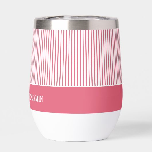 Elegant Bright Pink Striped Wedding (背面)