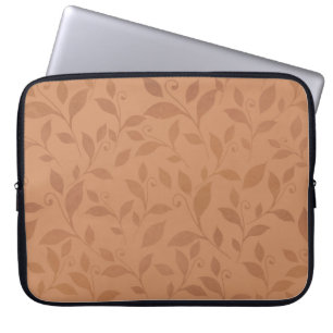 Elegant Brown Abstract Autumn Leaves Pattern ラップトップスリーブ