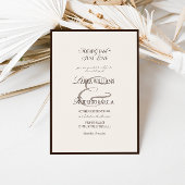 Elegant Brown And Beige Old Money Wedding 招待状