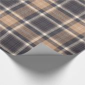 Elegant Brown | Beige | Dark Grey Plaid Checkered ラッピングペーパー (角)