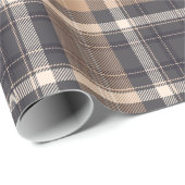 Elegant Brown | Beige | Dark Grey Plaid Checkered ラッピングペーパー (ロールコーナー)