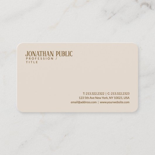 Elegant Brown Beige Rounded Corner Luxurious Silk 名刺 (裏面)