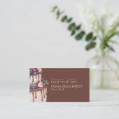 Elegant Brown Berry Chocolate Cake Pastry Chef 名刺 (スタンド正面)