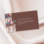Elegant Brown Berry Chocolate Cake Pastry Chef 名刺