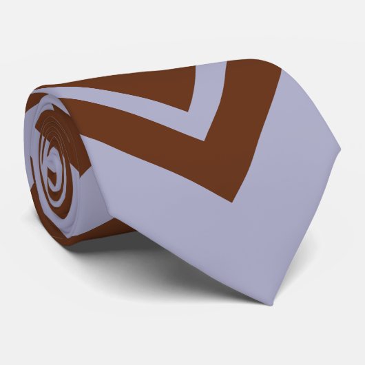 Elegant brown &blue chevron pattern Neck Tie ネクタイ (ロール)