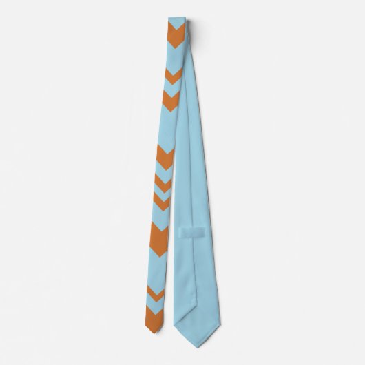 Elegant brown &blue chevron pattern Neck Tie ネクタイ (裏面)