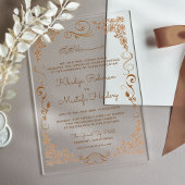Elegant Brown Border Muslim Wedding アクリル招待状
