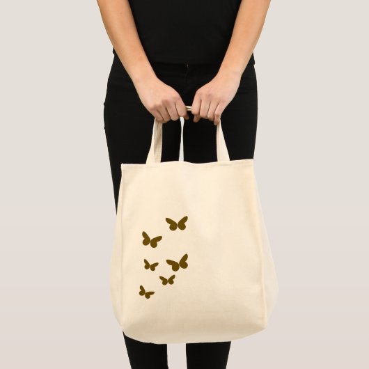 Elegant Brown Butterfly Minimalist | Modern トートバッグ (正面(商品))