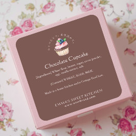 Elegant Brown Chocolate Cupcake Bakery Ingredient スクエアシール