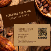 Elegant Brown Chocolate Maker Social Icon QR Code  名刺