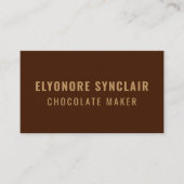 Elegant Brown Chocolate Maker Social Icon QR Code  名刺 (正面)