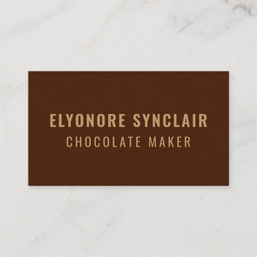 Elegant Brown Chocolate Maker Social Icon QR Code  名刺 (正面)