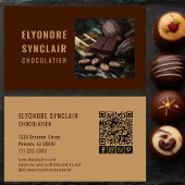 Elegant Brown Chocolatier Photo Social QR Code  名刺