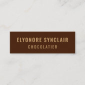 Elegant Brown Chocolatier Social Icon QR Code  スキニー名刺 (正面)