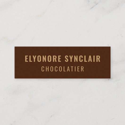 Elegant Brown Chocolatier Social Icon QR Code  スキニー名刺 (正面)