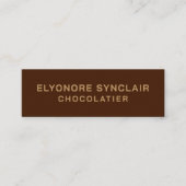 Elegant Brown Chocolatier Social Icon QR Code  スキニー名刺 (正面)