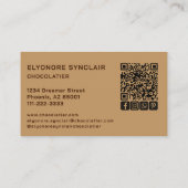 Elegant Brown Chocolatier Social Icon QR Code  名刺 (裏面)