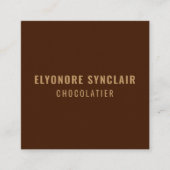 Elegant Brown Chocolatier Social Logo QR Code  スクエア名刺 (正面)