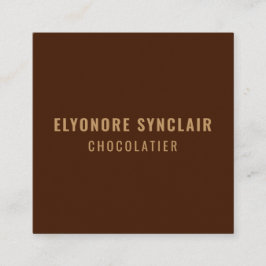 Elegant Brown Chocolatier Social Logo QR Code  スクエア名刺
