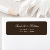 Elegant Brown Classic Wedding Return Address Label ラベル (インサイチュ)