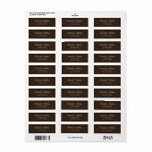 Elegant Brown Classic Wedding Return Address Label ラベル (フルシート)