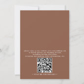 Elegant Brown Ecru Classic Budget QR Code Wedding 招待状 (裏面)