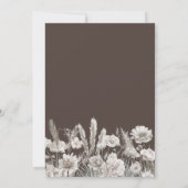 Elegant Brown Floral Boho Wedding 招待状 (裏面)