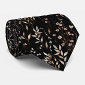 Elegant Brown Flower Floral Botanical Pattern ネクタイ (ロール)