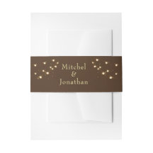 Elegant Brown & Gold String Lights ウェディング
