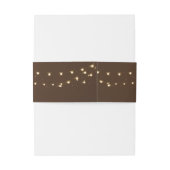Elegant Brown & Gold String Lights ウェディング 招待状ベリーバンド (裏面例)