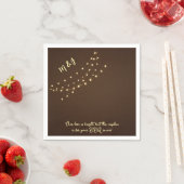 Elegant Brown & Gold String Lights Funny Wedding  スタンダードカクテルナプキン (インサイチュ)