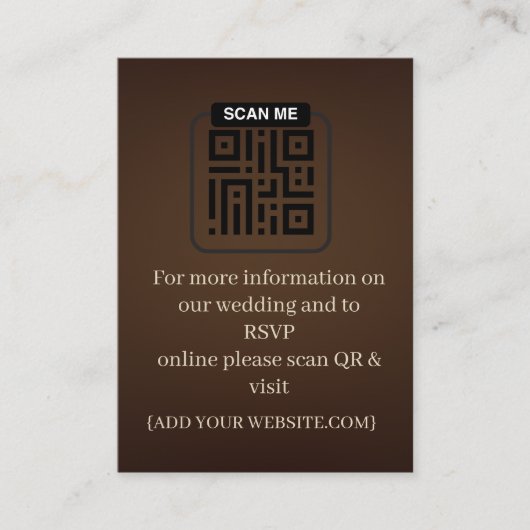 Elegant Brown & Gold String Lights wedding  エンクロージャーカード (正面)