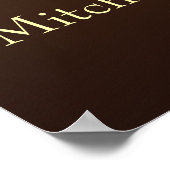 Elegant Brown & Gold String Lights Wedding  ポスター (角)