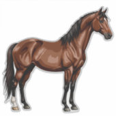 Elegant Brown Horse シール (正面)