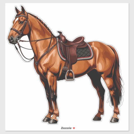 Elegant Brown Horse シール (シート)