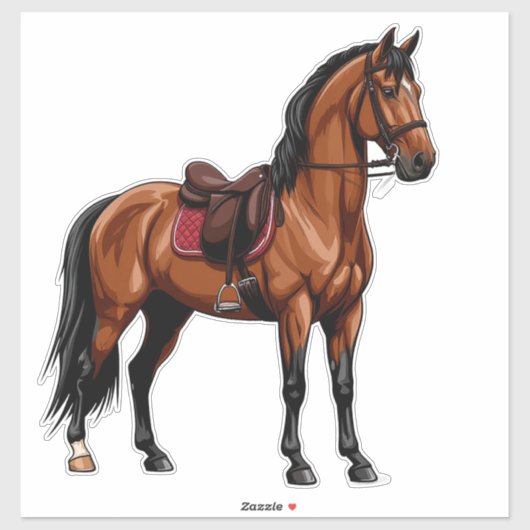 Elegant Brown Horse シール (シート)