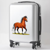 Elegant Brown Horse シール (スーツケース)