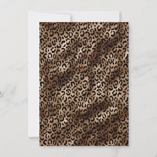 Elegant Brown Leopard Print Retirement Party 招待状 (裏面)