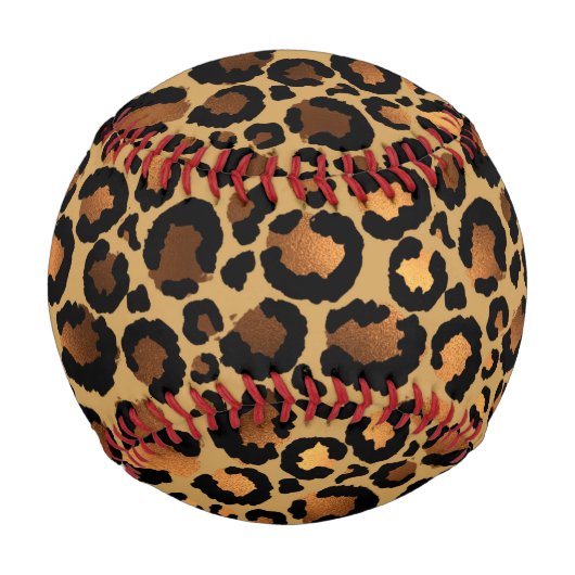 Elegant Brown Leopard Spots Wild Animal Glam 野球ボール (正面)