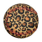Elegant Brown Leopard Spots Wild Animal Glam 野球ボール (正面左)