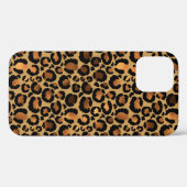Elegant Brown Leopard Spots Wild Animal Glam Case-Mate iPhoneケース (裏面 (横))