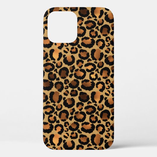 Elegant Brown Leopard Spots Wild Animal Glam Case-Mate iPhoneケース (裏面)