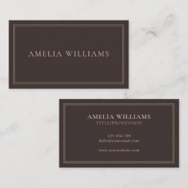 Elegant Brown Minimalist Professional 名刺