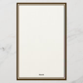 Elegant Brown Monogram Two Border 便箋 (裏面)