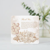 Elegant Brown & Pastel Baby Shower card サンキューカード (スタンド正面)