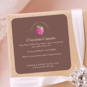 Elegant Brown Raspberry Bakery Ingredient スクエアシール