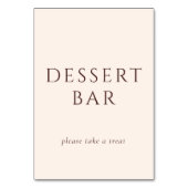 Elegant Brown Script Dessert Bar テーブルナンバー (裏面)