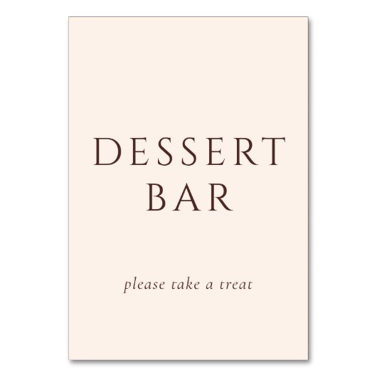 Elegant Brown Script Dessert Bar テーブルナンバー (正面)