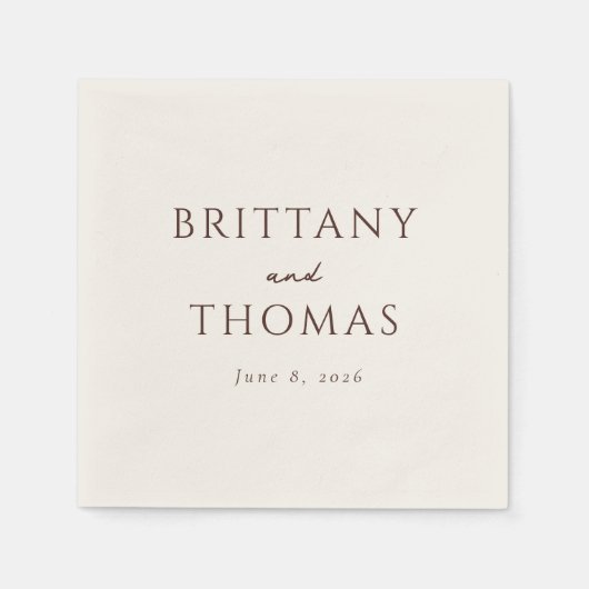 Elegant Brown Typographic スタンダードカクテルナプキン (正面)