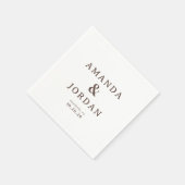 Elegant Brown Typographic スタンダードカクテルナプキン (角)